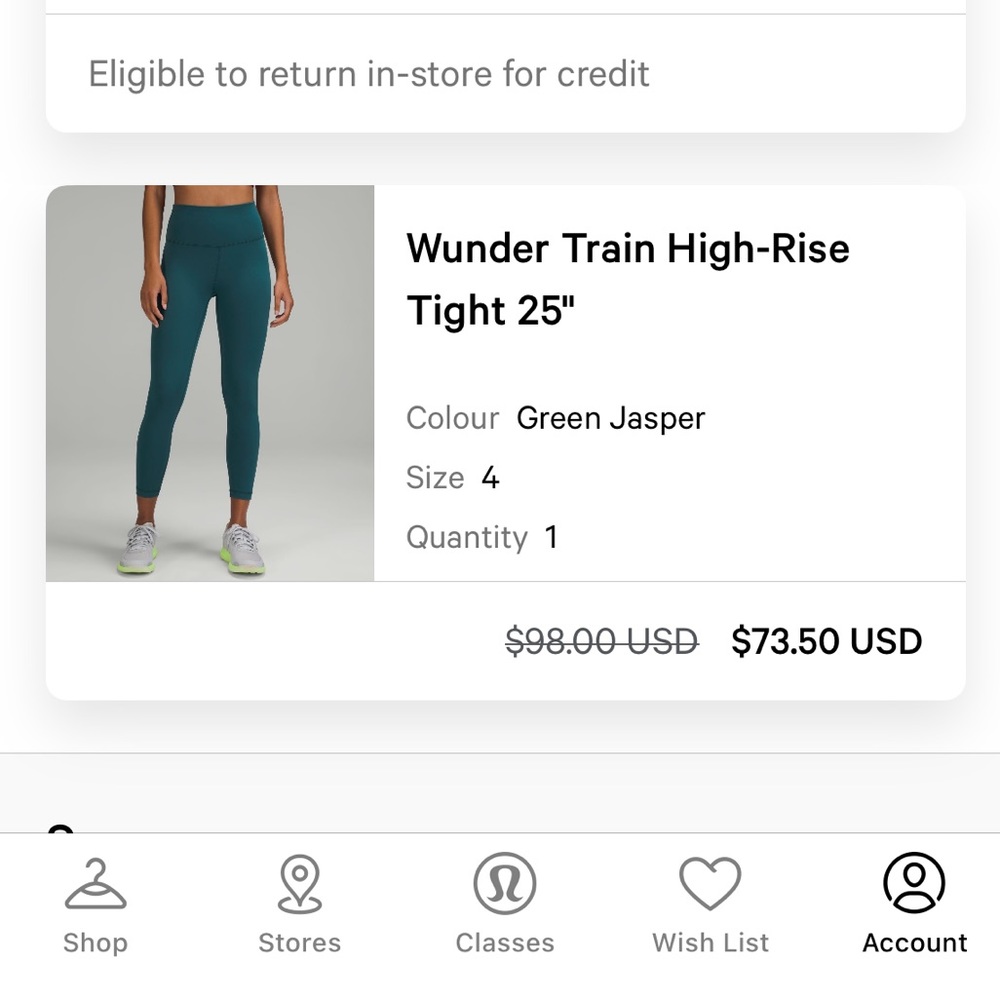 Lululemon leggings.